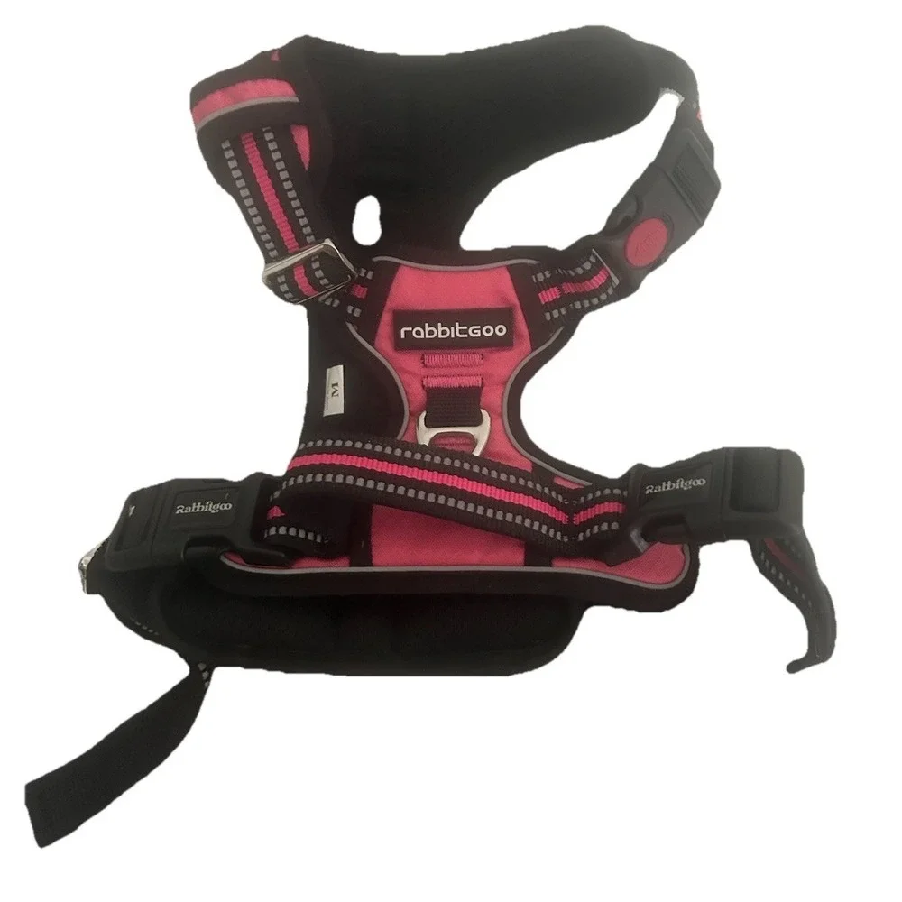 RabbitGoo Classic NO-Pull Dog Harness Size Medium in Pink and Black PB-5